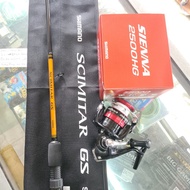 set pancing shimano 180 joran shimano scimitar reel shimano sienna