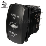 [Amuzocity] SiaBiced Waterproof Moment rocker switch DPDT WINCH IN / OUT Blue LED light