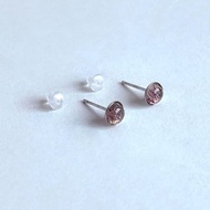 寶石系 天然礦石 三輪骨幹 超七 925純銀 耳針