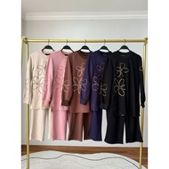 ONE SET BLOUSE TYARA PANT SUIT CASUAL TSHIRT AIRPORT OUTFIT BLOUSE