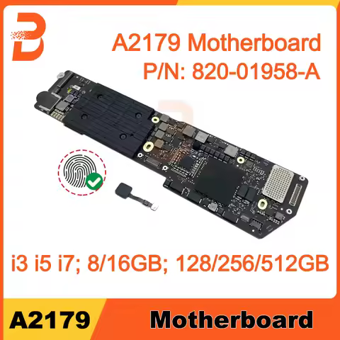 Original Logic Board For Macbook Air 13" Retina A2179 Motherboard with Touch ID 820-01958-A i3 i5 i7