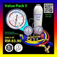 Manifold Gauge R32 R410 R410a R22 R600a R134 R134a Gas Meter Gas Gauge Refill Daikin York Panasonic