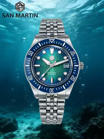 San Martin 37.5/40mm Spiral Vortex Dial Miyota 9015 Automatic Mechanical Diver Men Watch BGW-X1 Wate