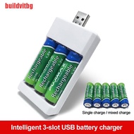 Convenient 3-compartment AAA / AA Battery Charger