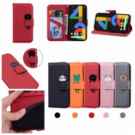 Fashion Cartoon Animals Flip Case Google Pixel 4A PU Leather Soft TPU Casing Pixel4A 4G Magnetic Buckle Wallet Cover Card Holders Stand