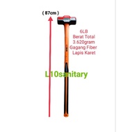 KENMASTER 6 LB BODEM Stone Hammer/ with Rubber FIBER Handle 6Lb 3.5kg BODEM Hammer/ 3.5 kg 6 LB