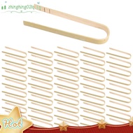 50Pcs Tongs Disposable Cooking Utensils Mini Bamboo Tongs Natural Toast Tongs for Cooking