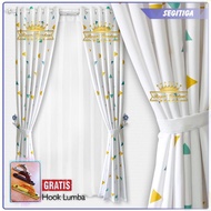 Gorden Jendela Aesthetic Kamar Tidur Gorden Jendela Minimalis Custom Hordeng Motiv Ruang Tamu Tirai 