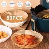Food grade, Double-sided silicone oil, Highest quality50pcs 20cm Air Fryer Paper Disposable Baking Papers Non-Stick Steamer Round Parchment Paper Liners Kitchen Accessories