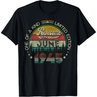 76 Years Old Vintage June 1945 76Th Birthday Gift T-Shirt