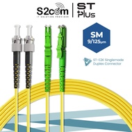 ST/UPC-E2K/APC Singlemode Duplex Fiber Optic Patch Cable 20M