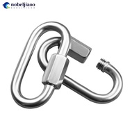 NOBELJIAOO Stainless Steel Oval Quick Links D-Lock Carabiner Safety Snap Hook Climbing Buckle Climbi