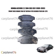 HONDA ACCORD 2.2 SM4 CB3 CB7 (1989-1993) FRONT DISC BRAKE PAD SET DEPAN 4 PCS BENDIX PLUS DB-1279