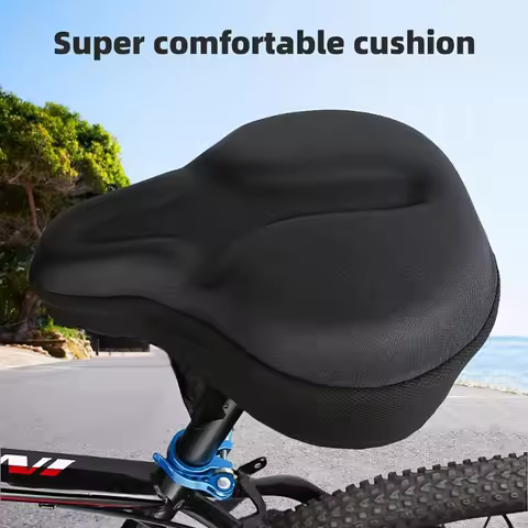 Black Wear Resistant Bike Seats Covers Mountain Bicycle's Big Butt Silicone Seat's Covered Spinning