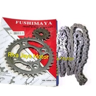 Gear Paket Gir Set + Rantai Supra Fit New Revo Karisma Supra X 125 Revo Absolute Blade Kharisma Supr