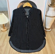 KEMEJA RAYON SALUR PREMIUM / KEMEJA JUMBO dan standar / Atasan kemeja Rayon Salur ukuran Jumbo