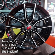 Bbs Black mf New Rim 17x7.5 ET38 5x112 5x114.3 Johor Baru