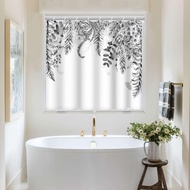 Shower Window Curtain, Waterproof Spring Grey Eucalyptus Small Short Window Curtain with Hooks for K