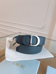 💥現貨💥 低調奢華雙色CD扣荔枝紋雙面可用精品皮帶 | DIOR CD Icon 35mm Reversible Belt|