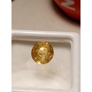 BATU PERMATA CITRINE ASLI FACETED 1.35 CARAT 8 X 5 MM ROUND CUT+ IKAT CINCIN