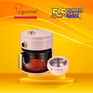 La gourmet Crystalline Air Fryer 4L - Flamingo Pink + La gourmet 3R PAC2GO Sassy Collection 700ml Round Lunch Box - Pink