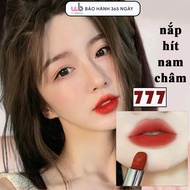 Matte lipstick D 777 R.ouge orange red, luxurious and easy to use, lasts up to 8 hours, snap cap