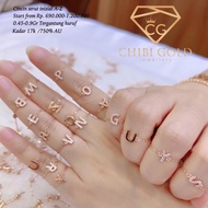 CHIBI GOLD - Cincin Serut Huruf emas 750 kadar 17k - Chibigold