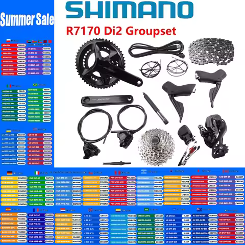 Shimano 105 Di2 Groupset R7170 2x12 Speed Groupset ST-R7170 Brake R7100 Crankset 165mm/170mm/172.5mm