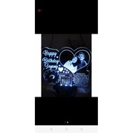 Led akrilik custom foto grafir plus jam