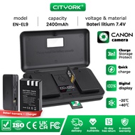 Cityork EN-EL9 ENEL9a EN EL9 MH-23 2400mAh Camera Battery + LCD Dual Charger For Nikon Camera D40 D4
