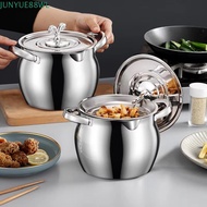 JUNYUE88WL Oil Filter Pot, Stainless Steel 1.2/3.5L Lard Strainer Tank, Kitchen Grease Container Hea