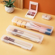 LINGELF Storage Box, with Cover Multifunctional Makeup Brush Box,  Dustproof Portable Transparent Cu