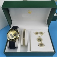 Laojia Five-Piece Watch Jewelry Set Original Silicone Daytona Watch Jewelry