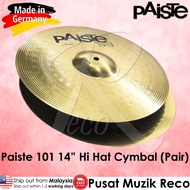 Paiste 101 Brass 14in Hi Hat Cymbals 14" Drum Hi-Hats Cymbal - Made in Germany