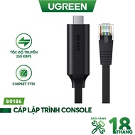 Cáp lập trình Console USB Type-C to RJ45 FTDI dài 15M Ugreen 80186 Chính Hãng