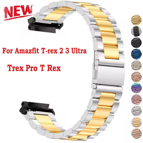 Stainless Steel Band for Amazfit T-rex 2 3 Ultra Watch Strap Metal for Amazfit Trex Pro T Rex Tyrann