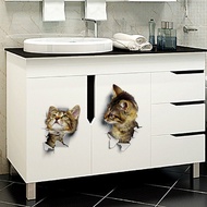 Car 3D Cat Stickers, Universal 3D Cat Cat in The Crack Sticker, PVC Right Car Stickers Waterproof