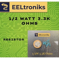 1/2W 3.3K Ohms Resistor 1% 1/2 Watt 3.3K Ohms 10Pcs per Set