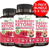 [Bundle of 3] Biofinest Raspberry Ketones 1000mg Supplement - African Mango Apple Cider Slimming Fat Burner (3x120s)