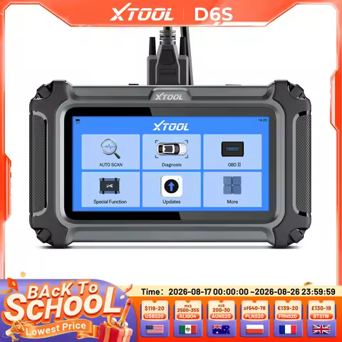XTOOL D6S Car Diagnostic Tool All System OBD2 Automotive Scanner 4-IN-1 Live Data with 33+ Services 