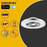 (CFDB1-40W) 智能LED 40W 24吋鴻運風扇燈 (SUNSHINE LUMI手機程式控制 三色溫+可調光暗) #LED風扇燈 #LED吸頂燈 #LED天花燈 #家居燈飾