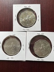 1976，1978，1979年十角形$5硬幣一套齊，半新至八九成新，狀態甚佳