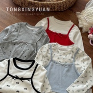 Children's Autumn Fake Two-Piece T-Shirt Top Trendy ASJ53