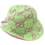 近全新 Gucci 毛巾布 GG 提花漁夫帽 782385 3HAZN 棉滌混紡 綠色 1778 [二手] GUCCI