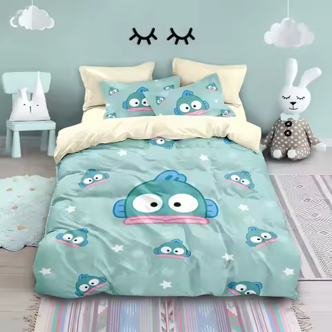 Children's bedding Clownfish Bedding Set Hangyodon Duvet Cover Set Home Style Bedding Soft Bed Set S