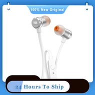 JBL T290 3.5mm Wired Earphones TUNE 290 Earbuds Stereo Music Sports Pure Bass Headset 1-Button Remote Hands-free Call with Mic