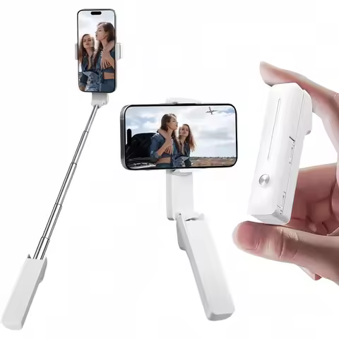 Mini Folding Selfie Stick 360° Rotation Holder Mobile Phone Stand for Outdoor Camera Photo Retractab
