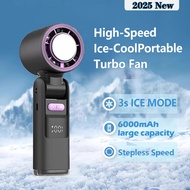 Fan Portable Turbo Fan High Speed kipas 6000mAh mini Foldable Hand fan LED Display