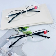 Reading glasses for the elderly, anti-dust presbyopia glasses UV400, wire frame 025
