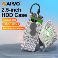 MAIWO 2.5 Inch HDD Case Portable Hard Drive Enclosure Type C SATA HDD SSD Case 6TB Hd Hard Disk Driv